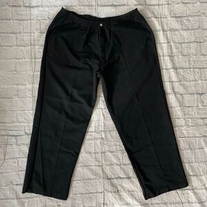 Atlas men XL cotton blend pull on elastic waist chino casual pants black
